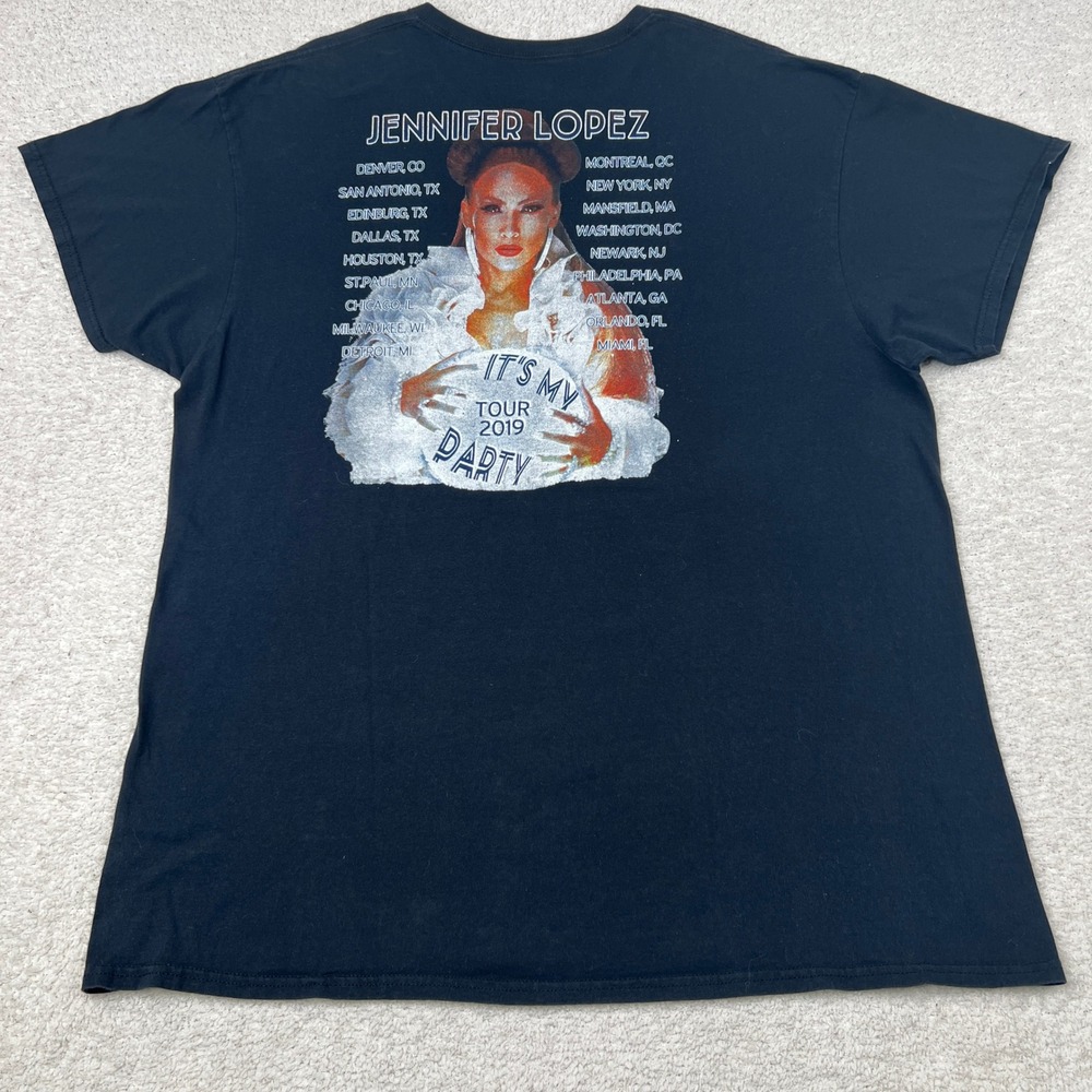 Jennifer Lopez JLo It's My Party Tour 2019 T-Shirt Mens 2XL Black Double Sided - Picture 5 of 9